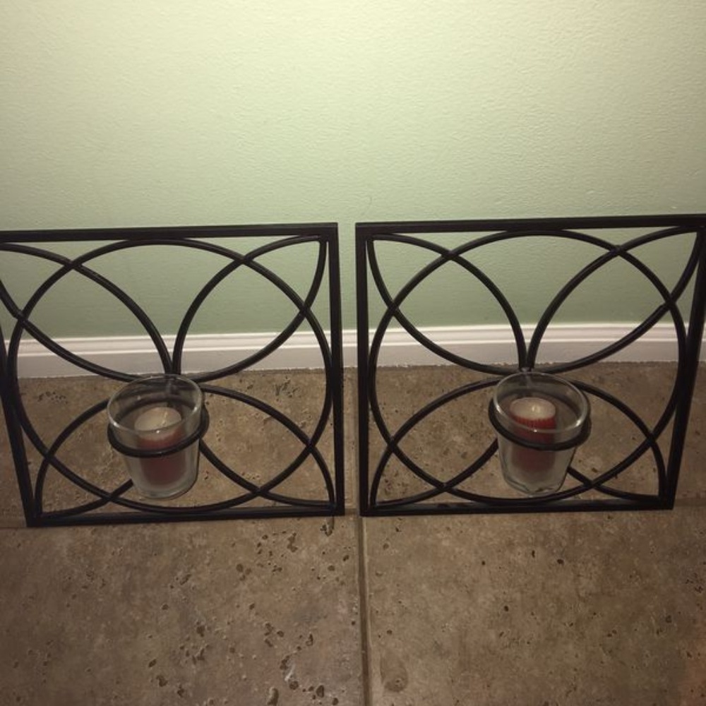 Oil Rubbed Bronze Metal Candle Holder Sconces